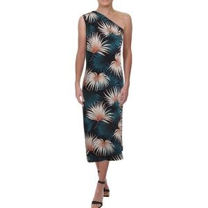 Catherine Malandrino One Shoulder Palm Dress